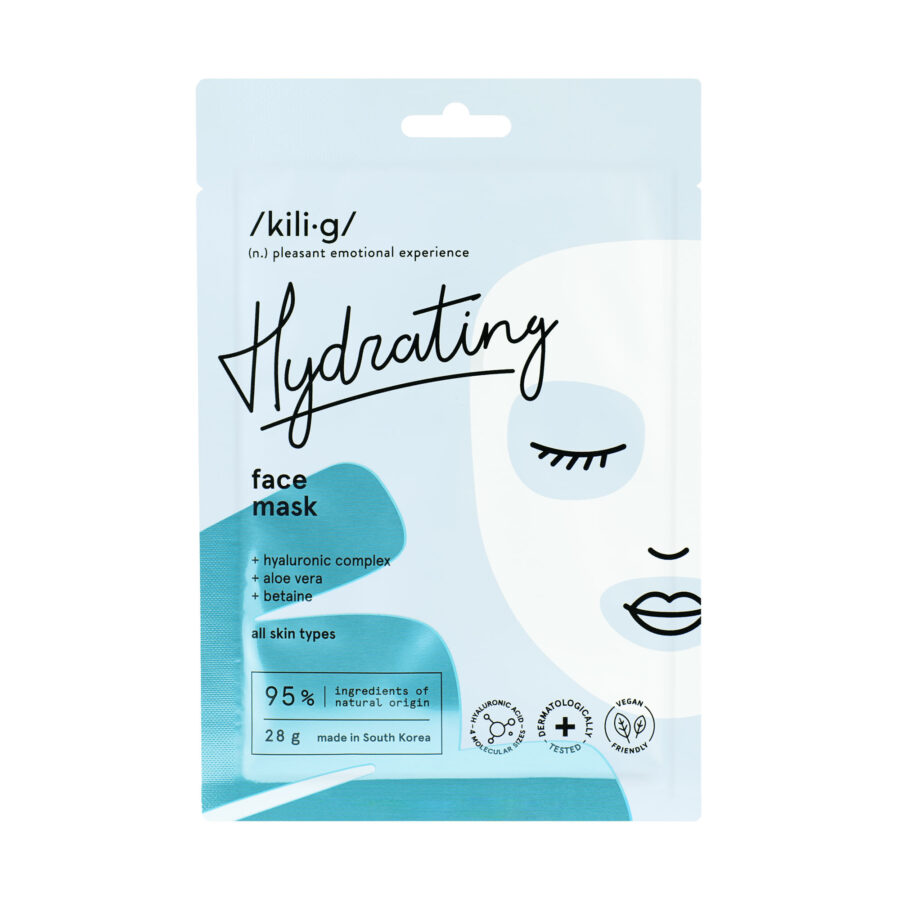 KILIG HYDRATING lakštinė veido kaukė 28g